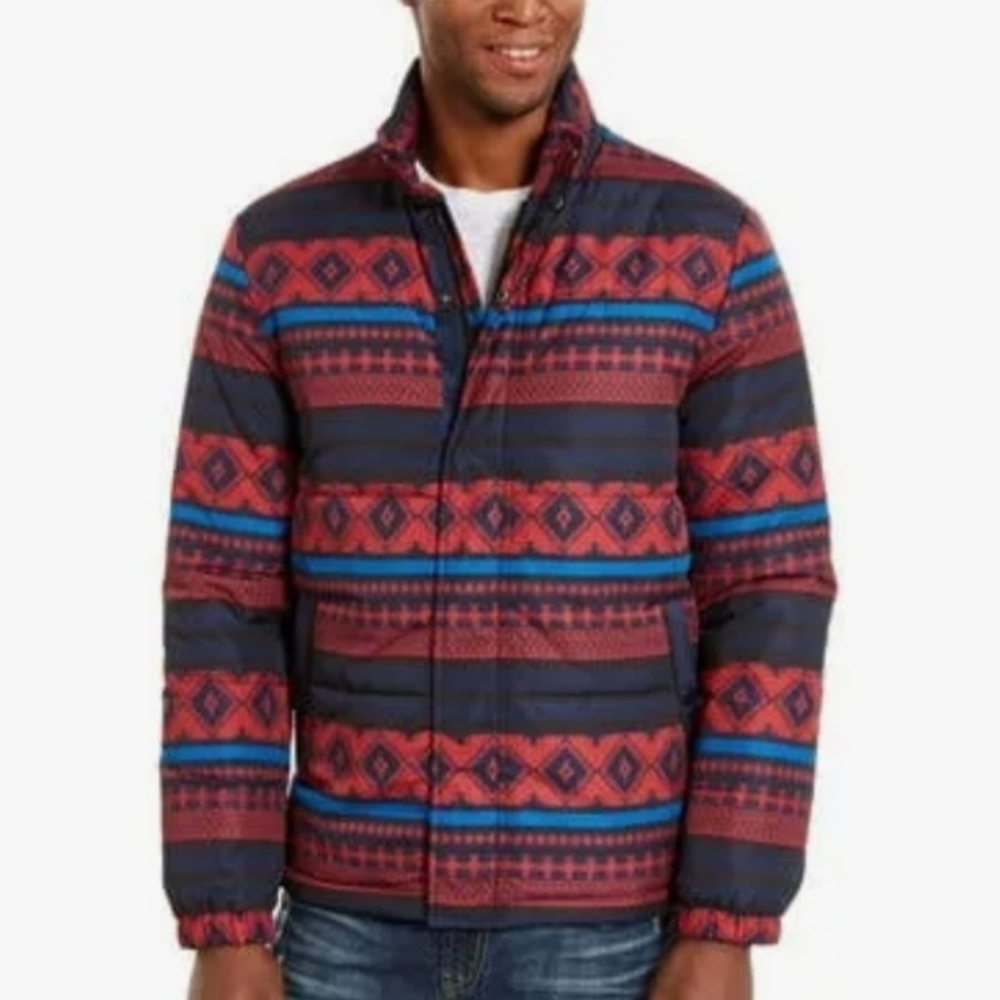 AMERICAN RAG Geometrical Puff Jacket. Size Medium. New Without Tags $145
